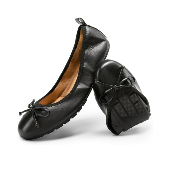 1 Women's Foldable Black Ballet Flats
