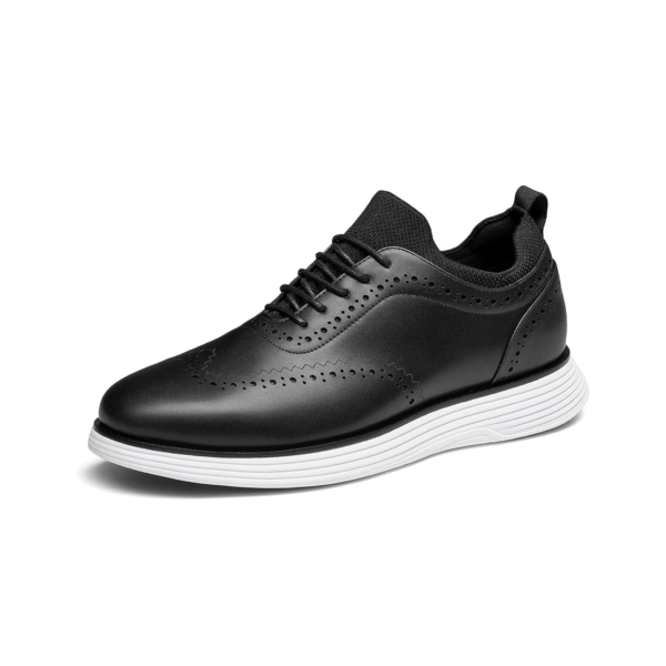 1 Men’s Black Leather Wingtip Brogue Sneakers