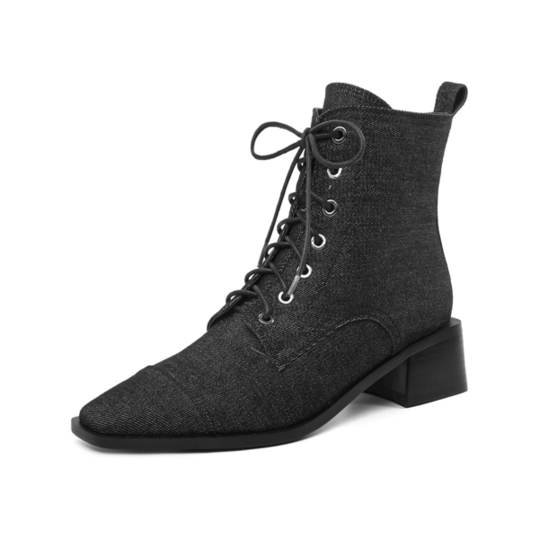 Women’s Sexy Black Denim Ankle Boots