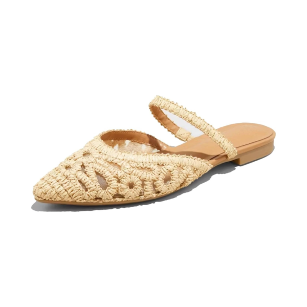6 Raffia-Style Mesh Flat Mules