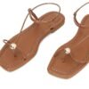 Brown Sandals with circle Gold Detail