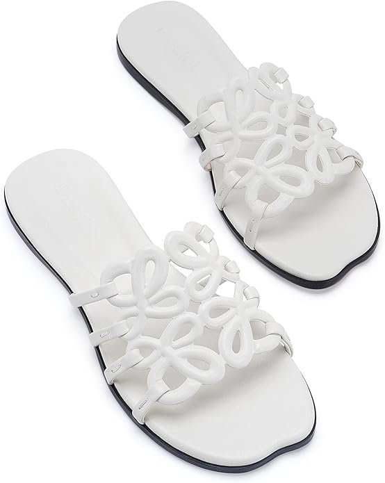 71mMiLBYr8L._AC_SY695_ White X-Strap Woven Square-Toe Flat Sandals