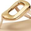 Women's Nude Faux Leather Square-Toe
