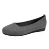 Grey Waterproof Soft Knit Comfort Flats