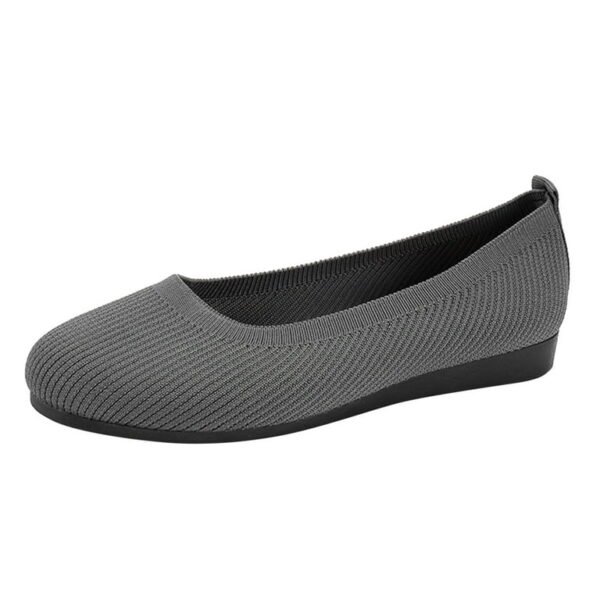 Grey Waterproof Soft Knit Comfort Flats