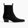 boot Square Toe Black Ankle Boots