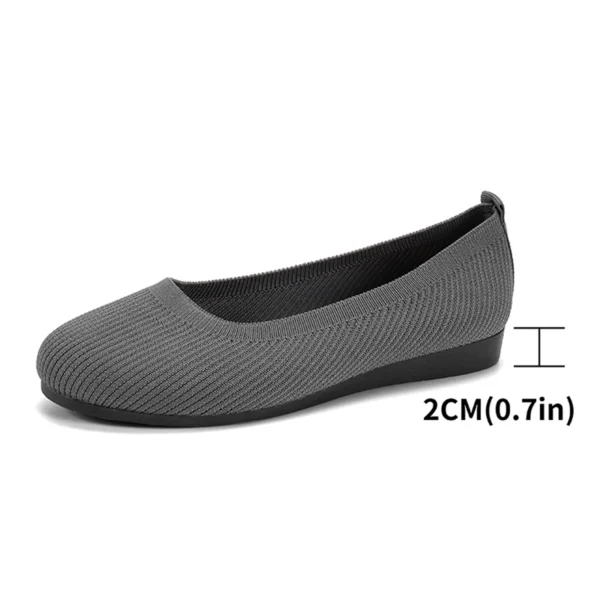 Grey Waterproof Soft Knit Comfort Flats