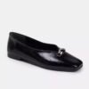 trendyol-2938-7579734-2 Black Accessory Square Toe Flats