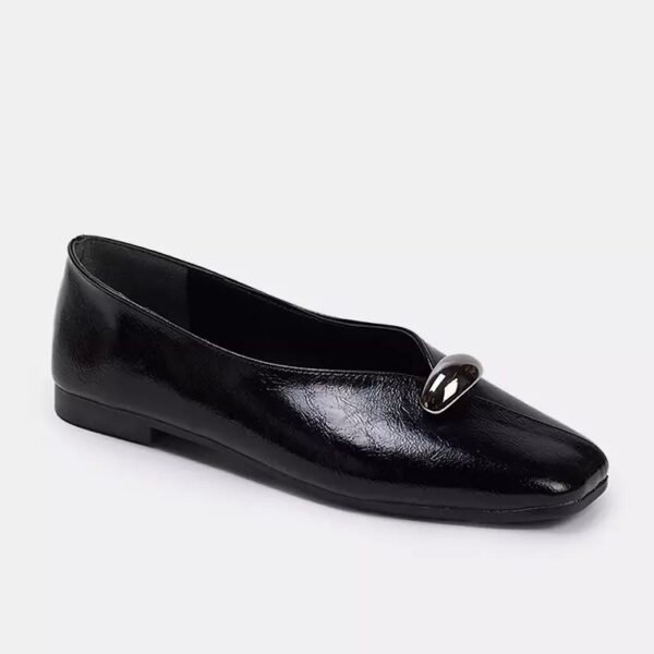 trendyol-2938-7579734-2 Black Accessory Square Toe Flats